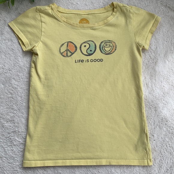 Life Is Good Other - Life Is Good Yellow Girls T-shirt 7/8